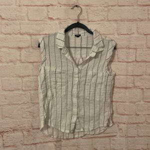 Monrow striped sleeveless button down